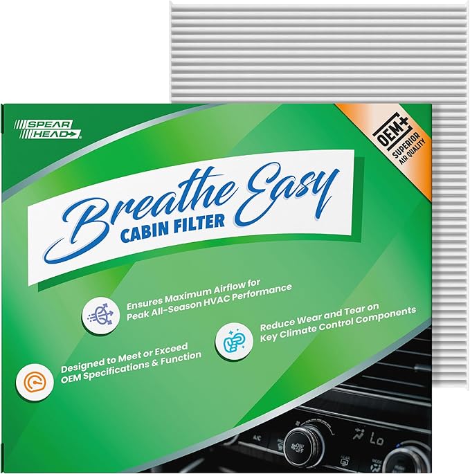 Spearhead OEM+ Particulate Breathe Easy Cabin Filter | Fits 2014-20 Rogue, 2017-22 Rogue Sport Like OEM | Provides Max Airflow & Enhanced Performance (BE-854P)