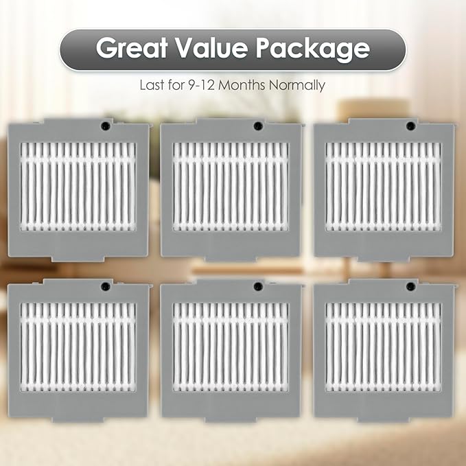 (6 Pack) Max 705 Vac Replacement HEPA Filters for iRobot Roomba Max 705 Vac, Roomba Plus 504 Vac Robot Vacuum Cleaner, Upright Filter, Canister Filters, Vacuum Filters (Not for Max 705 Combo)