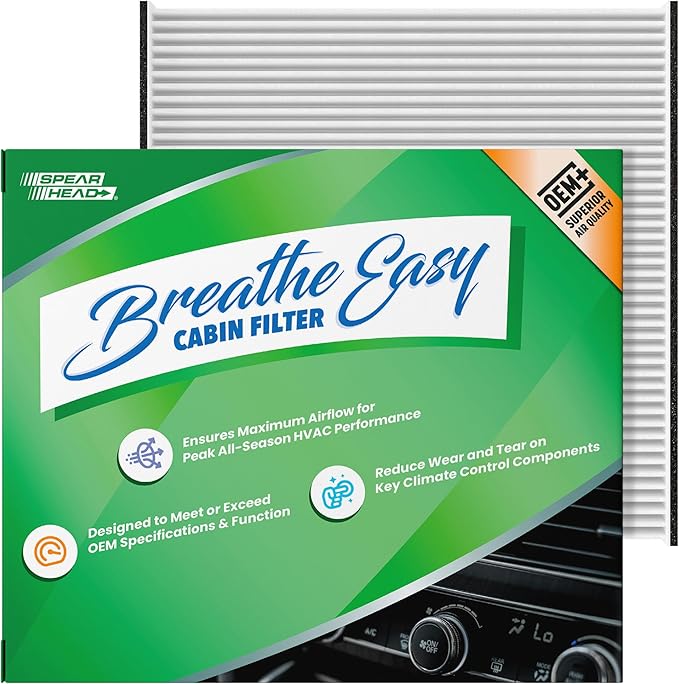 Spearhead OEM+ Particulate Breathe Easy Cabin Filter, Fits Like OEM, Provides Max Airflow & Enhanced Performance (BE-132P)