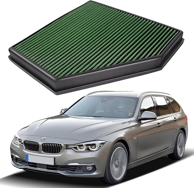 B48 Engine Air Filter, Washable, Replacement Compatible with 2015-2019 BMW 3 Series F30(120i, 125i, 220i, 230i, 320i, 330e, 340i, 420i), Increases Power&Performance High Performance Air Filter