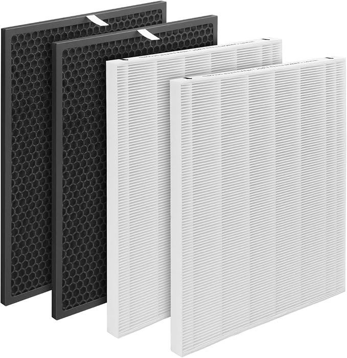 116130 Replacement Filter H Compatible with Winix 5500-2 Purifier and Models AM80, 2-Set Include 2×Filters + 2×Activated Carbon Filters