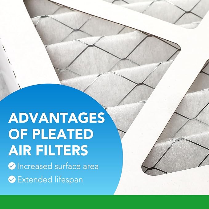LotFancy 12x12x1 Air Filter MERV 8 4-Pack, Electrostatic Pleated Furnace & AC Filter, Captures Dust, Pet Hair, Pollen, Actual Size: 11.75"x11.75"x0.75"
