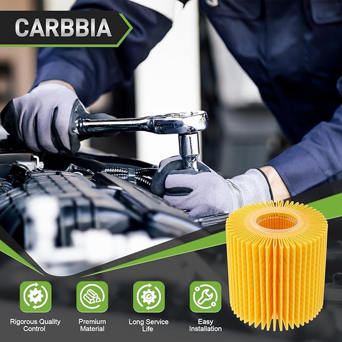 Engine Oil Filter - 6 Pack Compatible with Toyota Camry 2007-2017, Lexus, Scion, RAV4, Highlander, Avalon, Tacoma, Sienna 04152-YZZA1 04152-31090 04152-YZZG1 04152-0V010