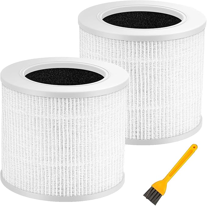 Core Mini Replacement Filter 2-Pack, Compatible with LEVOIT Core Mini Air Purifier, 3-in-1 H13 HEPA & Activated Carbon Filter, Replaces Core Mini-RF