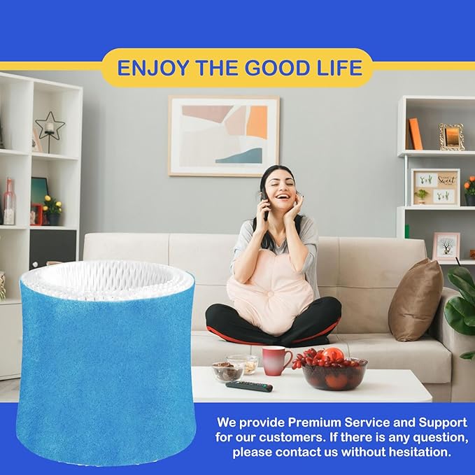 Humidifier Wicking Filter Replacement 2.0 Compatible with Canopy Bedside and Nursery Humidifier 2.0, Wood Pulp & Paper Filter, 6 Pack (Blue)