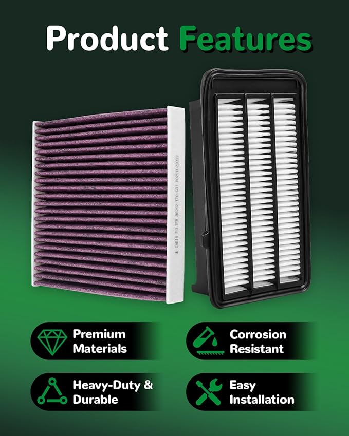 Engine Cabin Air Filter for CRV 2017-2022 1.5L Gas,Civic 2016-2021 1.5L Gas,Replace 17220-5AA-A00, 80292-TF0-G01(Not for 2.0L/2.4L/Hybrid)