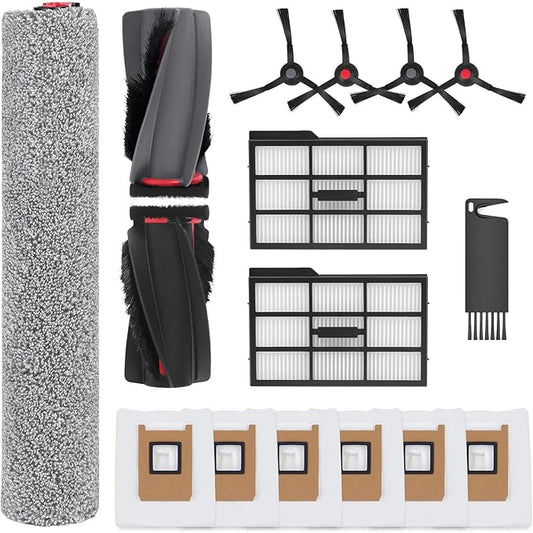 Replacement Parts for Eufy E25 Omni / E28 Omni Robot Vacuum Cleaner Accessories, 1 Rolling Brush, 1 Roller Mop, 2 Filter,4 Side Brush, 6 Dust Bag