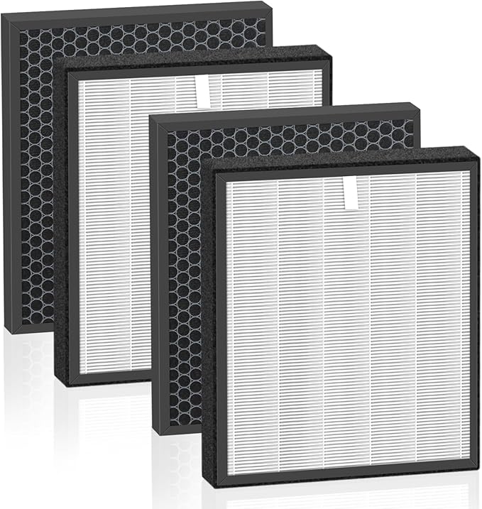 LV-PUR131 Replacement Filters Compatible with LEVOIT LV-PUR131 and LV-PUR131s Air Purifier, LV-PUR131-RF, 2 Pack True Filter and Activated Carbon Filters