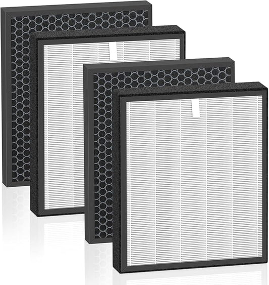 LV-PUR131 Replacement Filters Compatible with LEVOIT LV-PUR131 and LV-PUR131s Air Purifier, LV-PUR131-RF, 2 Pack True Filter and Activated Carbon Filters