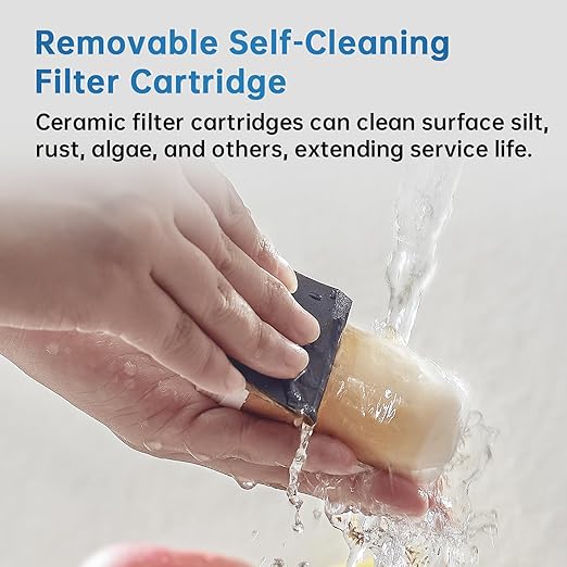 Faucet Filter, Sink Water Filter with Ceramic & Carbon Filters 200+ Gallons Remove Chlorine, Odors, Heavy Metals, Fits 15/16", 13/15", 3/4" Kitchen Faucets, 2 Filters,LJ02
