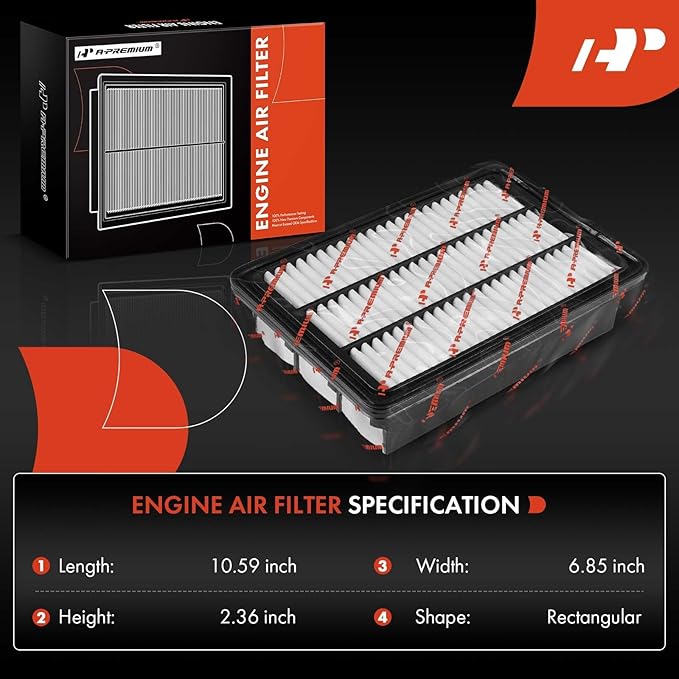 A-Premium Engine Air Filter Compatible with Hyundai Santa Fe 2007 2008 2009, Replace# 61949191