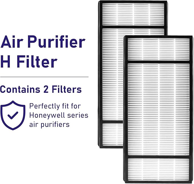 2 Pack Air Filters,True Air Replacement Filters H Compatible with Honeywell HRF-H1 HRF-H2 Fits Model HPA050, HPA150, HPA060, HPA160, HHT055, HHT155
