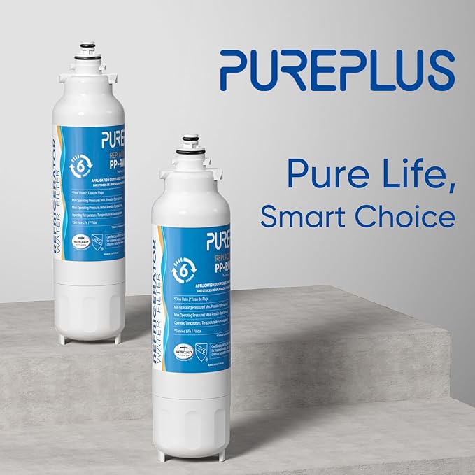 PUREPLUS Replacement for ADQ73613401, LG® LT800P®, LT800PC, ADQ736134, ADQ73613402, LSXS26326S, LSXS26366S, LSXS26366D, LMXC23746S, 46-9490, Refrigerator Water Filter and LT120F® Air Filter, 3 Combo