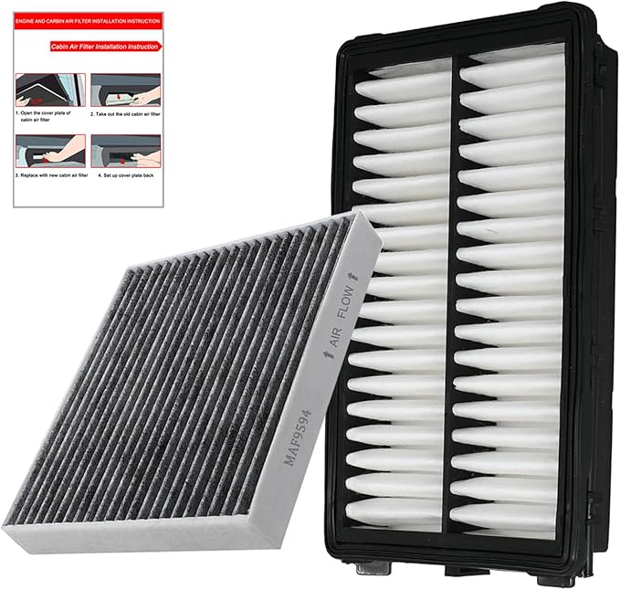 Not for Hybrid, Engine Cabin Air Filter Set for Kia Sorento (2021-2025), Santa Fe (2021-2025), Tucson (22-25), Santa Cruz (22-25), 2.5L Gas Sportage (23-25), K5 (21-25), Replace 97133L1000, 28113L1000