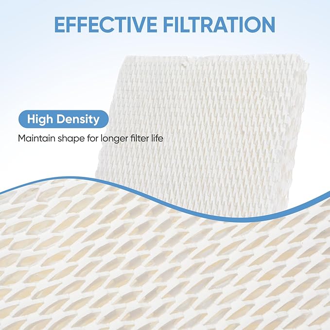 HFT600 6 Pack Humidifier Wicking Filter T Replcement Compatible with Honeywell HEV615 HEV620 Humidifier, Compared to Part HFT600T HFT600PDQ Wicking Filter, White
