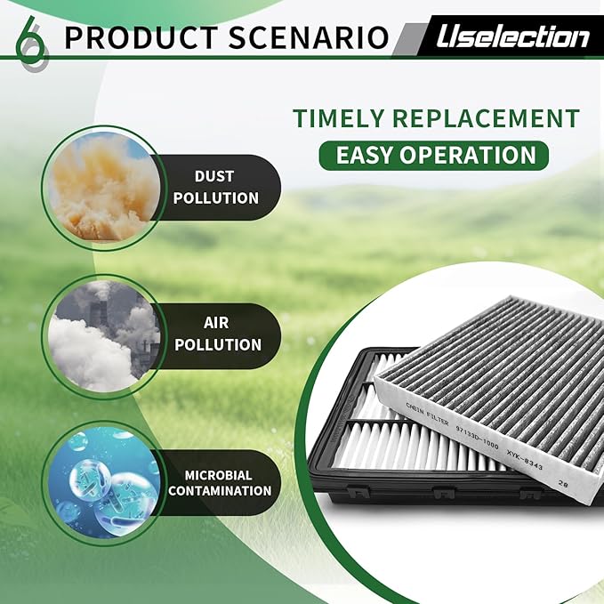 Cabin Engine Air Filter with Activated Carbon Kit for Hyundai Tucson (2016-2021) for Kia Sportage (2017-2022) Replaces 28113-D3300 97133-D1000