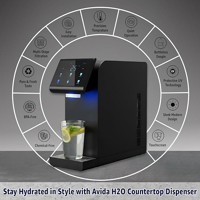 Bottleless Water Dispenser - Instant Hot and Cold Water Dispenser for Countertop W Full Installation Kit, Quiet Multi-Stage Filtration + UV Sterilization & Touchscreen Design, 2026 Ultra
