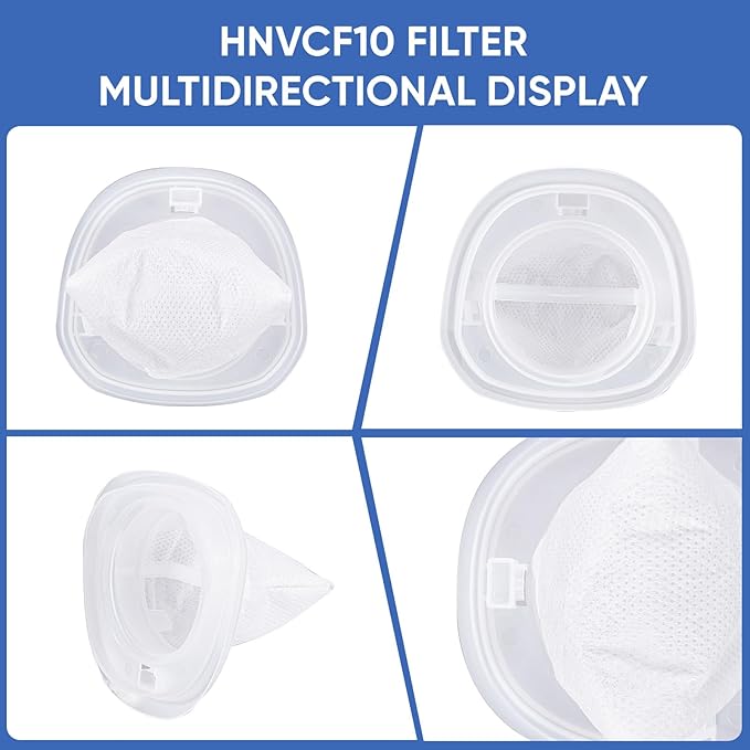 4 Pack HNVCF10 Replacement Filters Washable for Black and Decker Dustbuster Hand Vacuum HNVC215B10, HNVC215B12, HNVC215BW52, HNVC215B12AEV, HNVC220BCZ01, HNVC115JB06, HNVC115B22, HNVC115J, HNVC115J06