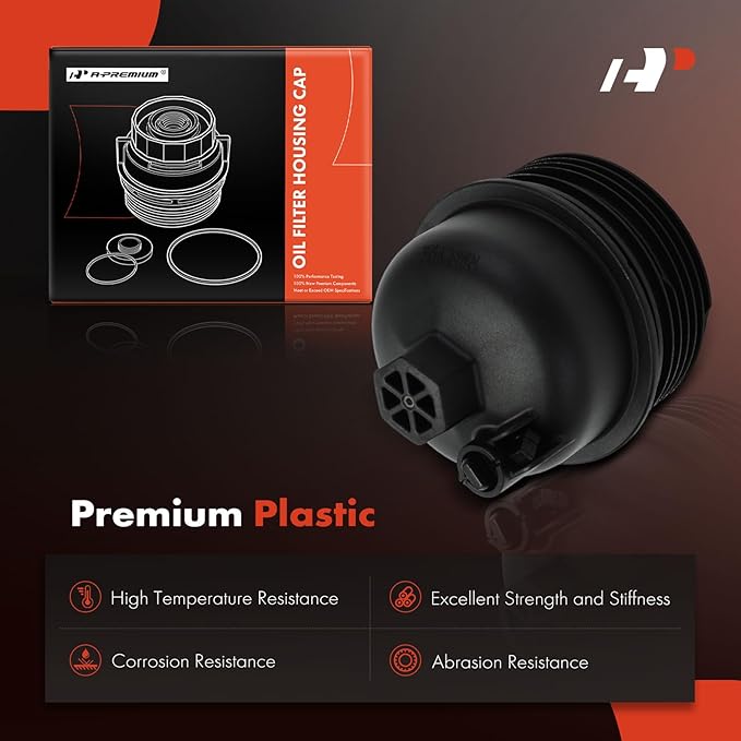 A-Premium Oil Filter Housing Cap Assembly For Hyundai Elantra 2021-2023, Sonata 2020-2023, Santa Fe 2021-2023, Accent 2020-2022, Tucson, Kona, Venue & Kia Sorento, Sportage, Rio, K5, Only fit 1.6L