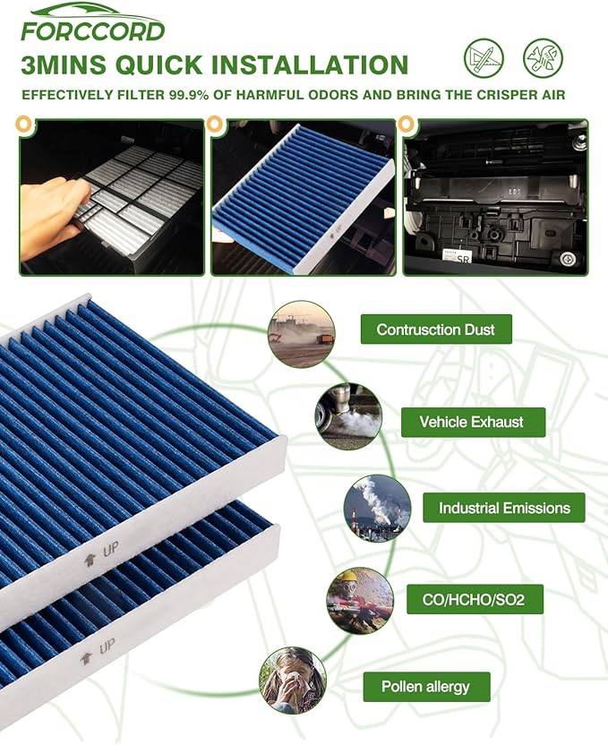 Cabin Air Filter and Engine Air Filter Fits for Toyota 4RUNNER 4.0L (2024-2010), Lexus GX460 4.6L (2023-2010) Activated Carbon Cabin Filter Replacement CF10285 1780138051