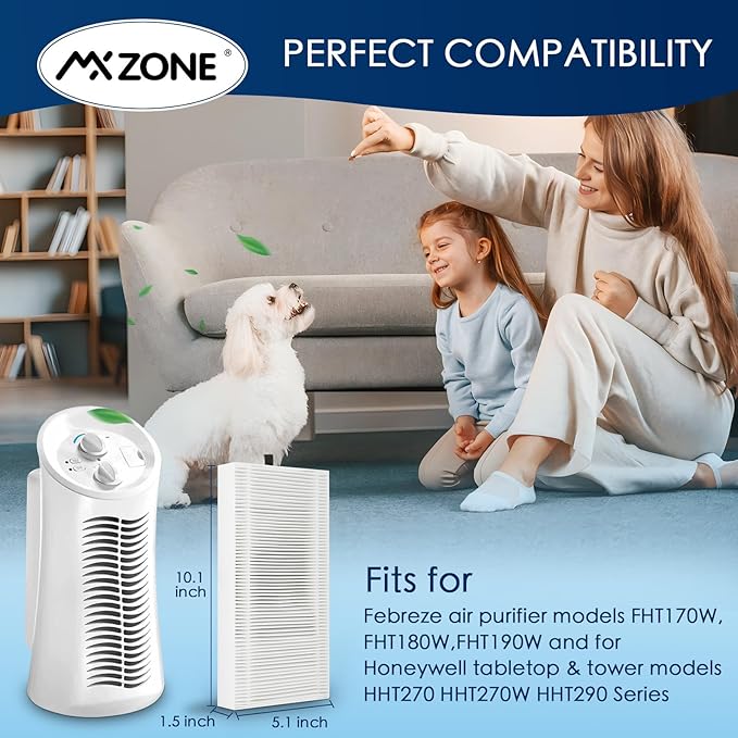True HEPA Filter Replacement Compatible with Febreze FRF102B and Honeywell Filter U, HHT270, HHT290 Series Air Purifier