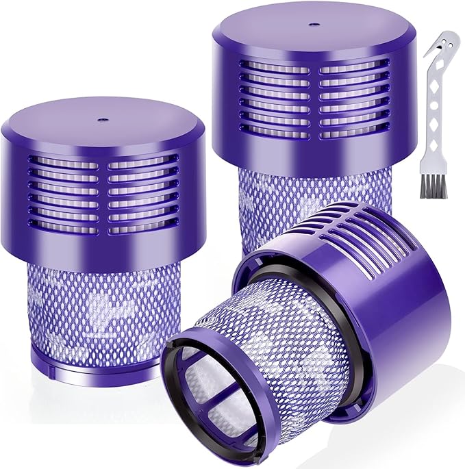 Leadaybetter Filter Replacements for Dyson V10 Animal V10 Cyclone Series V10 Absolute V10 Total Clean SV12 Cordless Stick Vacuum Cleaner, Compare to Part # 969082-01 (3 Pack HEPA Filters)