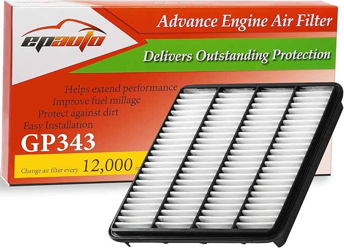 EPAuto GP343 (CA10343) Engine Air Filter, Replacement for Toyota Tundra (2011–2021), Land Cruiser (2008–2021), Sequoia (2008–2014), Lexus LX570 (2008–2021), Tundra V8 (2007-2010)