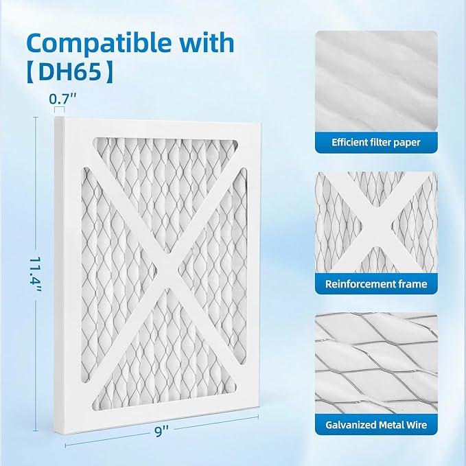 MERV 11 Dehumidifier Filter Replacement Compatible with Honeywell TrueDRY DH65 DR65, Part 50049537-002/U, 50049537-005,4 Pack