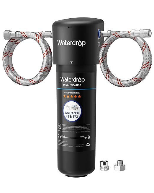 Waterdrop 10UA Under Sink Water Filter System, Reduces PFAS, PFOA/PFOS, Lead, Chlorine, Bad Taste & Odor, Under Counter Water Filter Direct Connect to Kitchen Faucet, NSF/ANSI 42 Certified, 1 Year