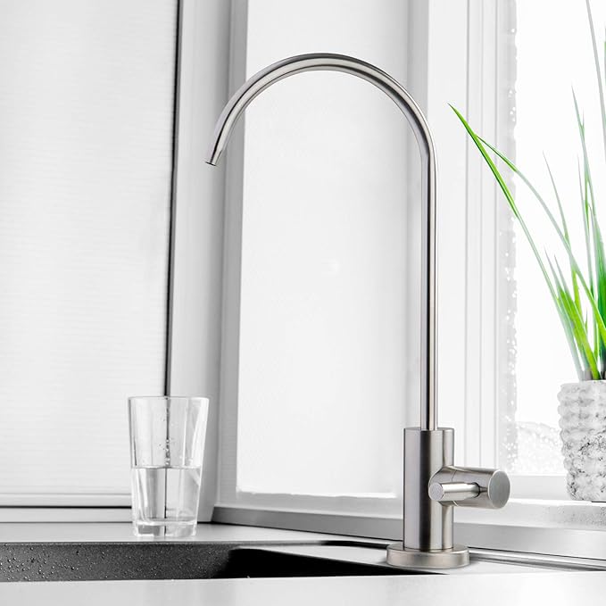 iSpring GA1-SS Stainless Heavy Duty Lead-Free Reverse Osmosis Faucet for RO Water Filtration Systems, 100% Lead-Free, Brushed Nickel Finish