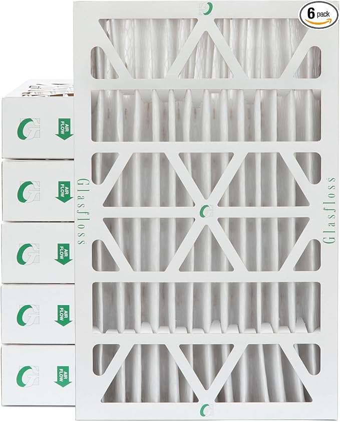 Glasfloss 16x25x4 MERV 10 Furnace Filters. 6 Pack. Exact Size 15.5" x 24.5" x 3.75"
