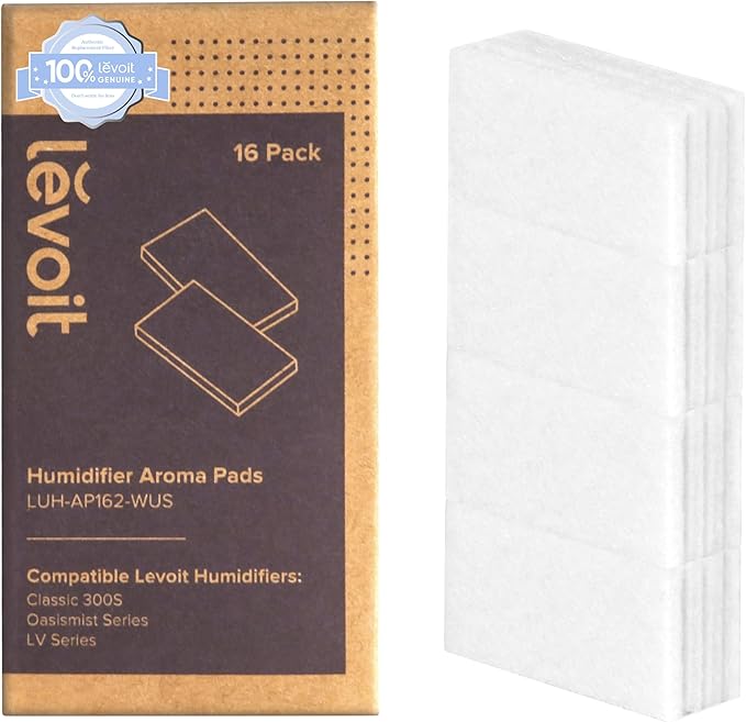 LEVOIT Aroma Pads 16 Pack, Humidifier Replacement Filters, Compatible with LV600S, Classic300S, LV600HH, OasisMist450S, Make The Fragrance Stronger and Longer Duration, White