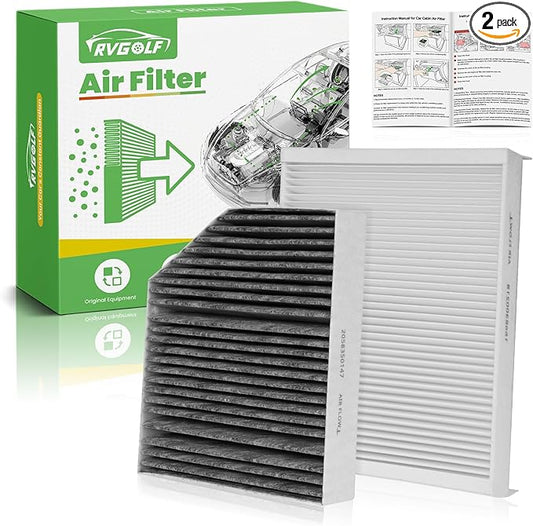 2PCS Cabin Air Filters Fit for 2015-2023 Mercedes C300, 2016-2022 GLC300, 2017-2019 E300, 2020-2023 E350, 2021-2023 E450 Replacement External & Internal Car Accessories 2058350147 1668300218
