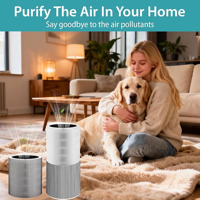 C610 Replacement Filter Compatible with Winx C610,3-in-1 HEPA Filter with Activated Carbon & Pre-Filter, 2 Pack Compatible with Winix C610 Air Purifier (Compares to Part # 1712-0121-00)