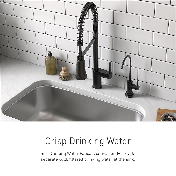 Moen Sip Spot Resist Stainless Traditional Drinking Water Beverage Faucet with Optional Filtration System, F7620SRS