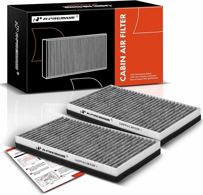 A-Premium Cabin Air Filter with Activated Carbon Compatible with Chevy, GMC & Cadillac Models - Silverado 1500, Suburban, Avalanche, Tahoe, Sierra 1500, Yukon, Escalade