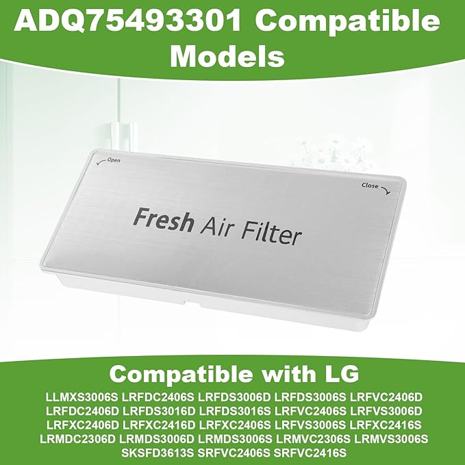 ADQ75493301 Refrigerator Air Filter Cover for LG, Fridge Fresh Air Filter Cover Replacement Parts Accessories Compatible with LG Refrigerator LRMVS3006S LRMDS3006S LRMVC2306S LRMDC2306D