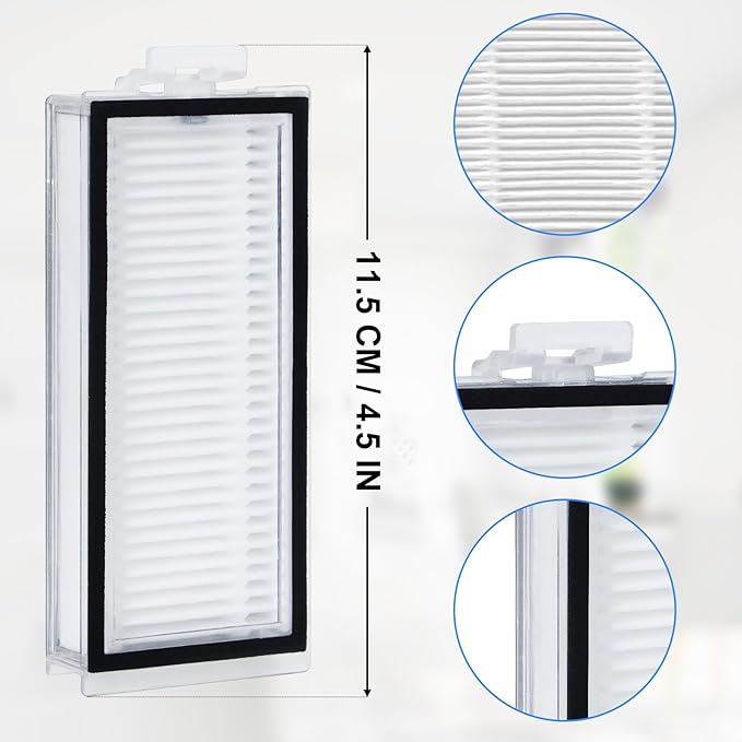 Hepa Filter for Roborock Q7 Max/ Q7 Max+/ Q7/ Q7+/ Q8 Max/ Q8 Max+/ Q5 Pro/ Q5 Pro+/ T8 Robot Vacuum Cleaner Replacement Part, Filter Washable and Reusable, Provides Stronger Suction Power
