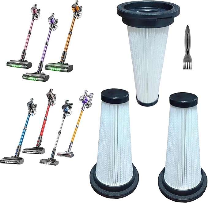 3Pack Hepa Filters Replacement Compatible with SUXIANGVAC Cordless Vacuum A27, Washable Cone Filters Compatible with VOKENE & VICEASE& OIRFND A27& TITIPOY A27 Series