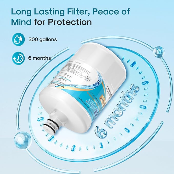 ICEPURE Alkaline 5231JA2002A Refrigerator Water Filter Replacement for LG LT500P, ADQ72910901, GEN11042FR-08, Kenmore 9890, ADQ72910907, LFX25973S, LFX25974ST, 46-9890, LSC27925ST, Enhances PH, 4Pack