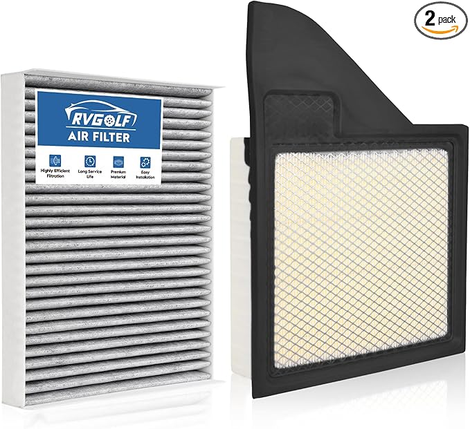 Engine+Cabin Air Filters Set Fit for 2011-2014 Ford Mustang 5.0L/3.7L, 2010 Mustang 4.6L Engine Air Filter for My Car Replacement Automotive Accessories CF10370 CA10781