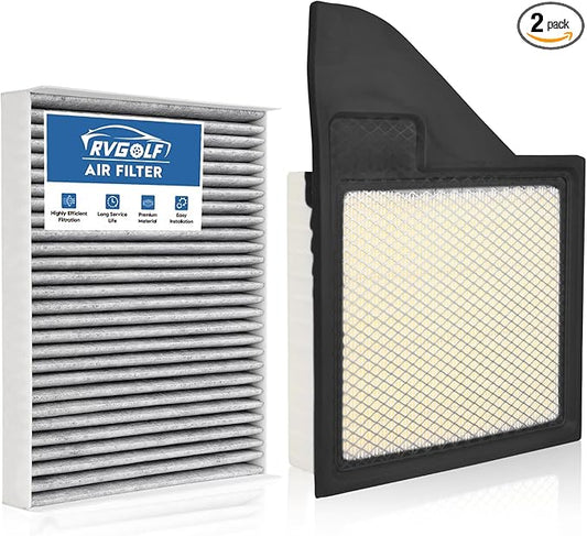 Engine+Cabin Air Filters Set Fit for 2011-2014 Ford Mustang 5.0L/3.7L, 2010 Mustang 4.6L Engine Air Filter for My Car Replacement Automotive Accessories CF10370 CA10781