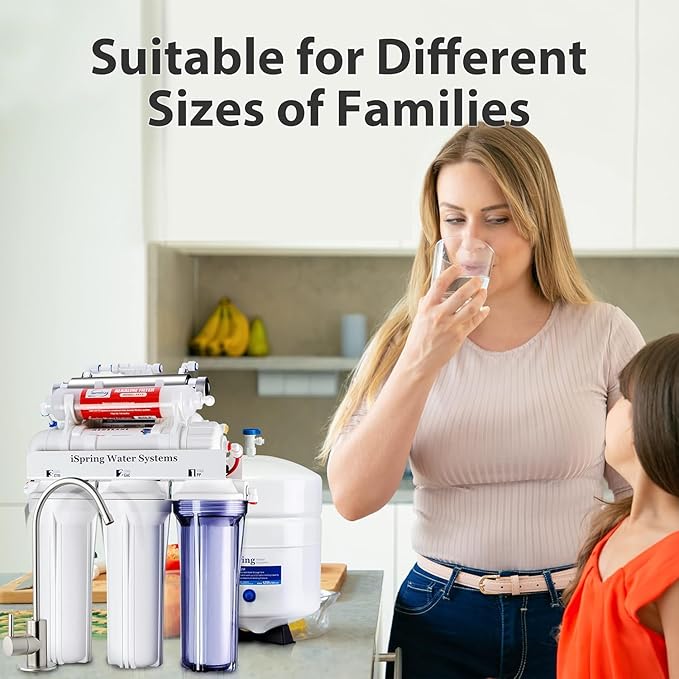 iSpring RCC7AK-UVF3 Value Pack, Alkaline UV 7-Stage Under Sink Reverse Osmosis Water Filter System, Patented Easy-Mount Faucet for Effortless Installation, Additional 3 Pre-Filters Included