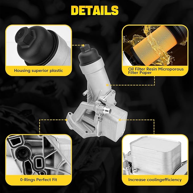 11428596283 Aluminium Oil Filter Housing Assembly Compatible with 2017-2022 BMW 230i 330i GT 330e 430i 530e 530i 740e xDrive X3 X4 Oil Cooler
