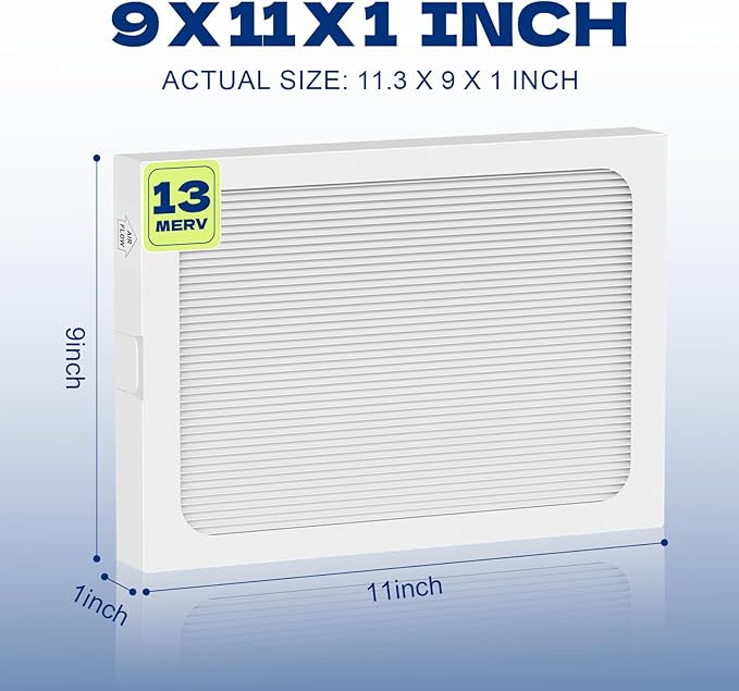 4-Pack 9 x 11 x 1 MERV 13 Replacement Dehumidifier Filter Compatible with Santa Fe Compact70, Ultra70, Element, Compact2, UA 65H dehumidifier Models