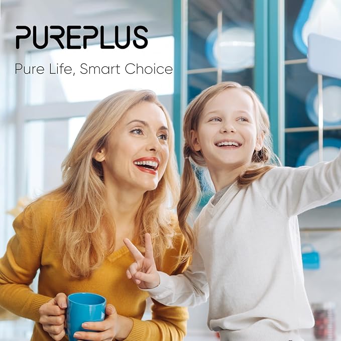 PUREPLUS 40 Micron Whole House Spin Down Sediment Water Filter With Scrapper, Reusable Flushable Pre-Filtration System for City/Tap water, 1" MNPT + 3/4" FNPT + 3/4"MNPT, Brass, BPA Free, USA Tech