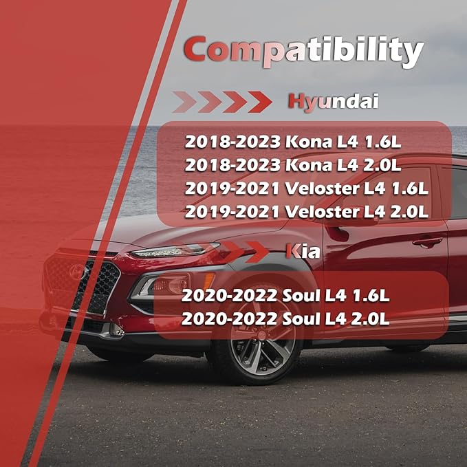 28113-F2000 Engine Air Filter and 97133-D1000 Cabin Air Filter kit Compatible with 2018-2023 Hyundai Kona 2019-2021 Veloster 2020-2022 Kia Soul 1.6L 2.0L Replaces CA12057 CF12160