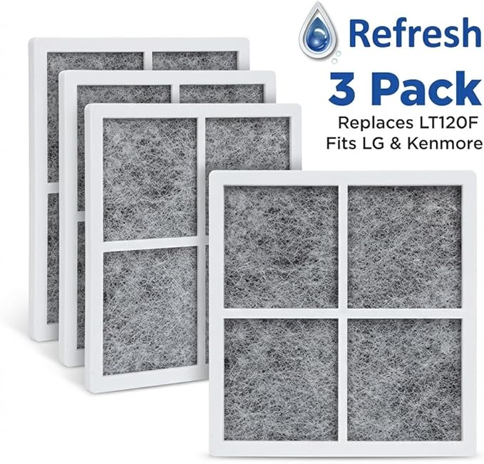 Refresh Replacement for Kenmore 46-9918, 9918, 469918, ADQ73214402, ADQ73214404 and LG LT120F Refrigerator Air Filter (3-Pack)