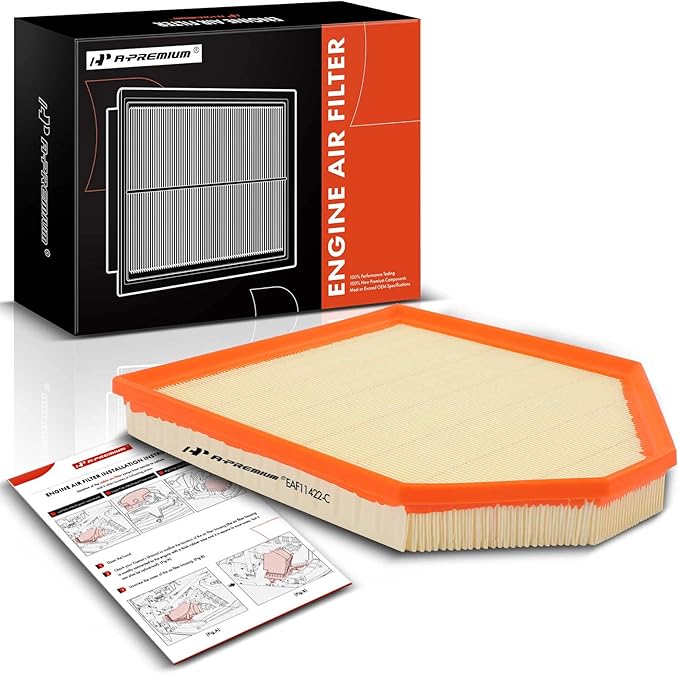 A-Premium Engine Air Filter Compatible with BMW F25 F26 Series X3 2011-2017, X4 2015-2018, 2.0L 3.0L, Flexible Panel, Replace# 13717601868