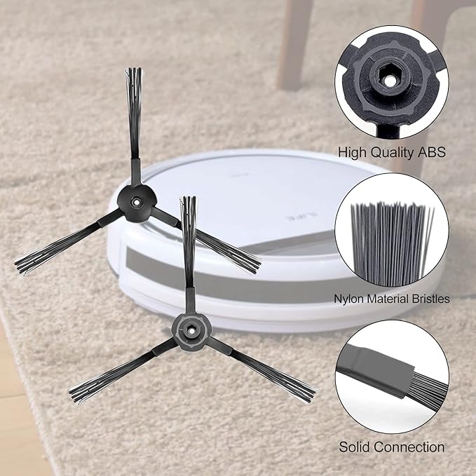 ilovelife Replacement Filter & Brush Accessories Compatible with ILIFE V3s, V3s pro, V5s, V5s pro Robot Vacuum Cleaner, 10 Filters + 10 Side Brushes